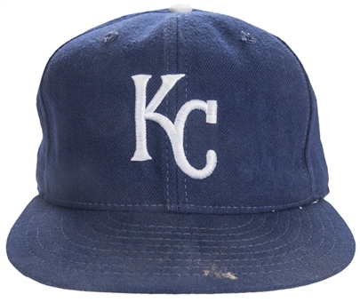 Circa 1990 George Brett Game Used and Signed Kansas City Royals Hat (PSA/DNA & JT Sports)